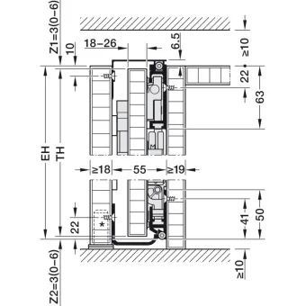Pivot sliding door fitting, Hawa Concepta III 25 Push