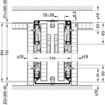 Pivot sliding door fitting, Hawa Concepta III 25 Push