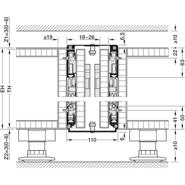 Pivot sliding door fitting, Hawa Concepta III 25 Push