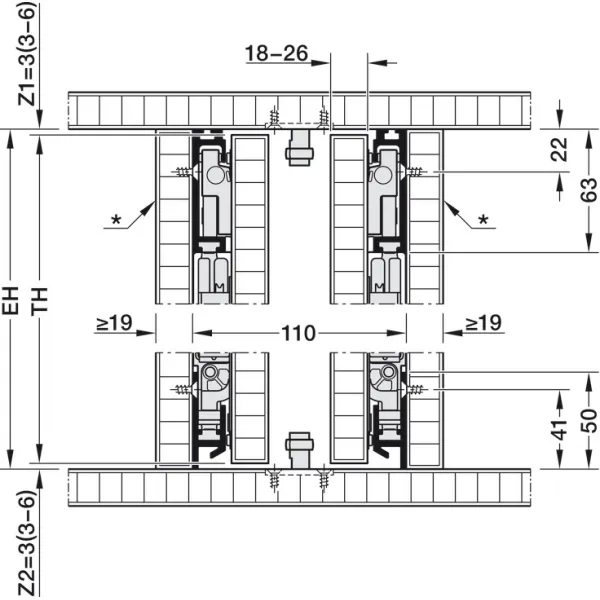 Pivot sliding door fitting, Hawa Concepta III 25 Pull