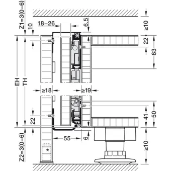 Pivot sliding door fitting, Hawa Concepta III 25 Pull
