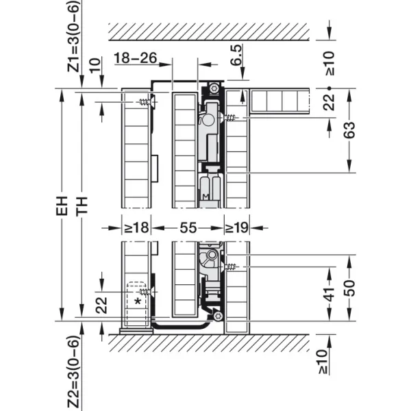 Pivot sliding door fitting, Hawa Concepta III 25 Pull