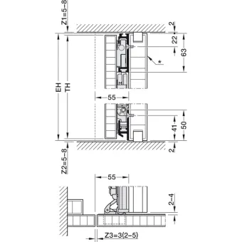 Pivot sliding door fitting, Hawa Concepta III 25 Pull
