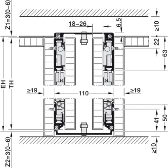 Pivot sliding door fitting, Hawa Concepta III 25 Pull