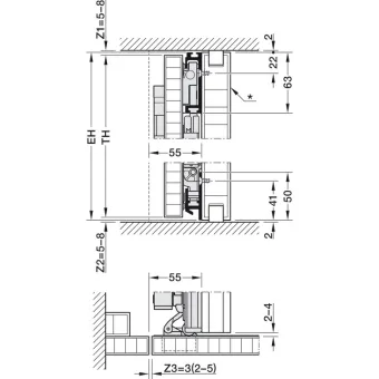 Pivot sliding door fitting, Hawa Concepta III 35 Push