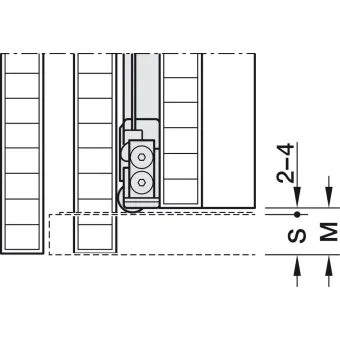 SDS HAWA CONCEPTA 3 Push 35 medinėms 1 durims R H1900-2700mm,