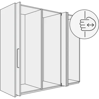 SDS HAWA CONCEPTA 3 Pull 35 medinėms 1 durims L H1900-2700mm,
