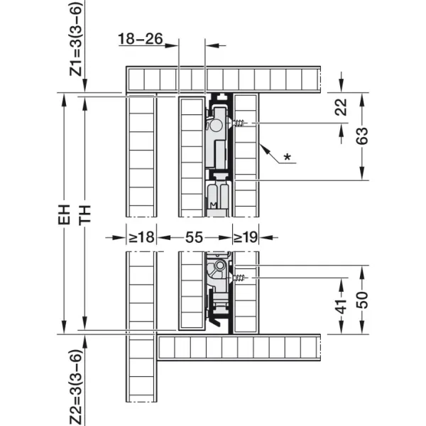 Pivot sliding door fitting, Hawa Concepta III 35 Pull