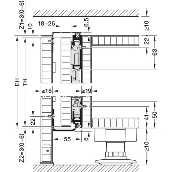 Pivot sliding door fitting, Hawa Concepta III 35 Pull