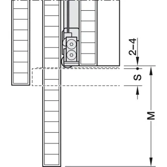 SDS HAWA CONCEPTA 3 Pull 35 medinėms 1 durims L H1900-2700mm,