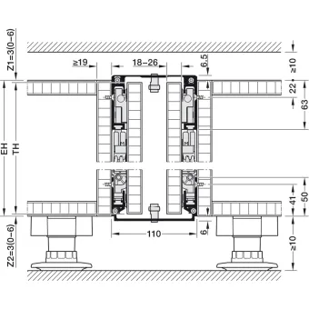 SDS HAWA CONCEPTA 3 Pull 35 medinėms 1 durims L H1900-2700mm,