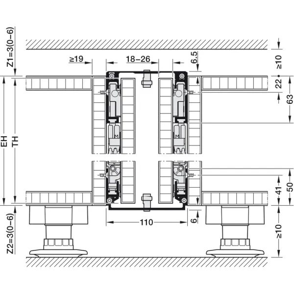 Pivot sliding door fitting, Hawa Concepta III 35 Pull
