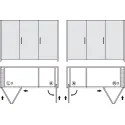 Wooden folding sliding doors, HAWA Folding Concepta 25, set, hinges with soft closing mechanism