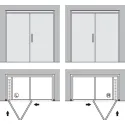 Wooden folding sliding doors, HAWA Folding Concepta 25, set, hinges with soft closing mechanism