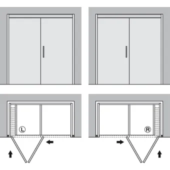 SDS HAWA FOLDING CONCEPTA 25kg H1250-1850mm, medinėms dviguboms sulankstomoms durims