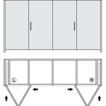 SDS HAWA FOLDING CONCEPTA 25kg H1250-1850mm, medinėms dviguboms sulankstomoms durims