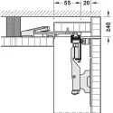 Wooden folding sliding doors, HAWA Folding Concepta 25, set, hinges with soft closing mechanism