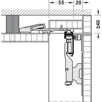 Wooden folding sliding doors, HAWA Folding Concepta 25, set, hinges with soft closing mechanism