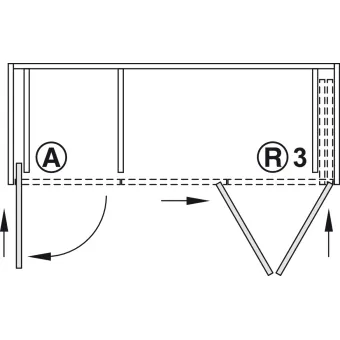 Wooden folding sliding doors, HAWA Folding Concepta 25, set, hinges with soft closing mechanism