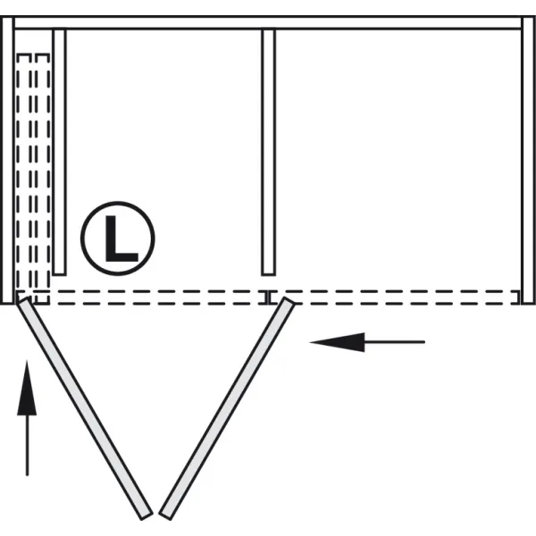 Wooden folding sliding doors, HAWA Folding Concepta 25, set, hinges with soft closing mechanism