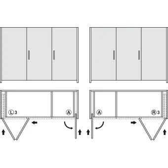 SDS HAWA FOLDING CONCEPTA 25kg H1250-1850mm, medinėms dviguboms sulankstomoms durims