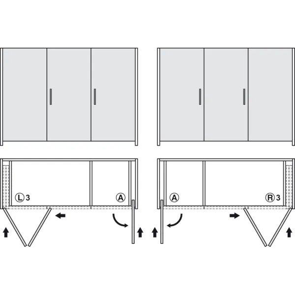SDS HAWA FOLDING CONCEPTA 25kg H1250-1850mm, medinėms dviguboms sulankstomoms durims