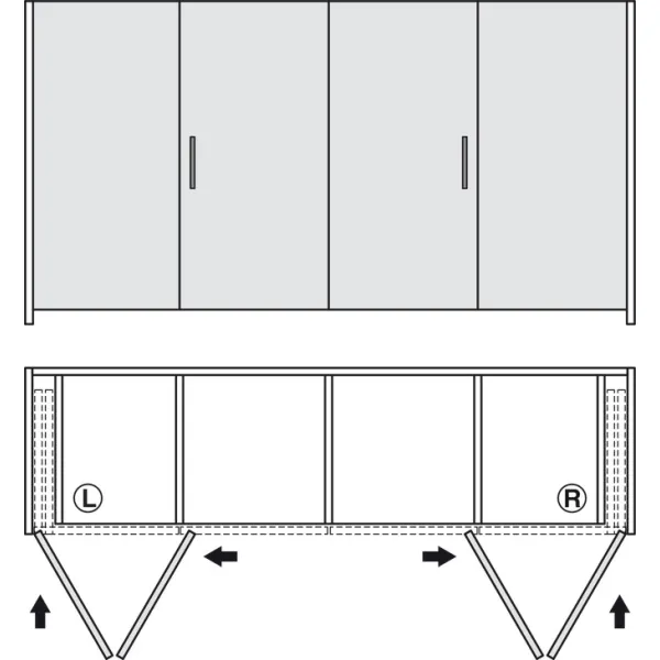 SDS HAWA FOLDING CONCEPTA 25kg H1250-1850mm, medinėms dviguboms sulankstomoms durims