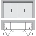 Wooden folding sliding doors, HAWA Folding Concepta 25, set, hinges with soft closing mechanism