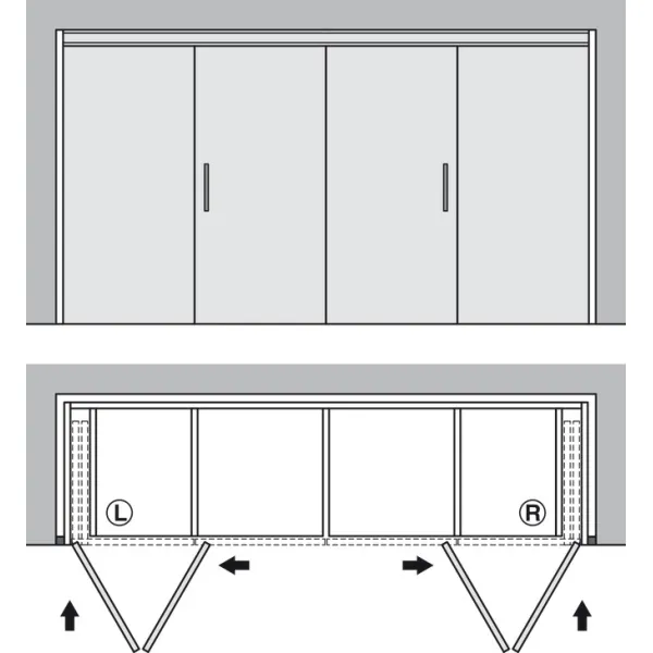 SDS HAWA FOLDING CONCEPTA 25kg H1250-1850mm, medinėms dviguboms sulankstomoms durims