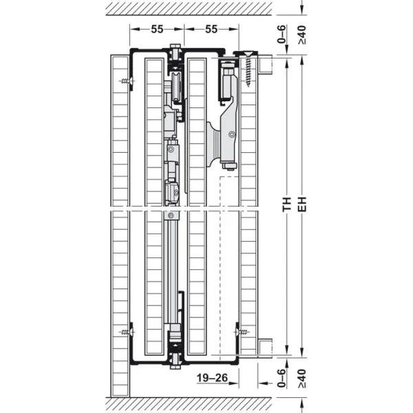 Wooden folding sliding doors, HAWA Folding Concepta 25, set, hinges with soft closing mechanism