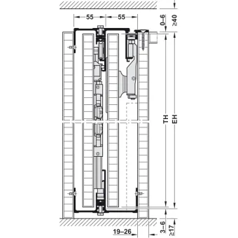 Wooden folding sliding doors, HAWA Folding Concepta 25, set, hinges with soft closing mechanism