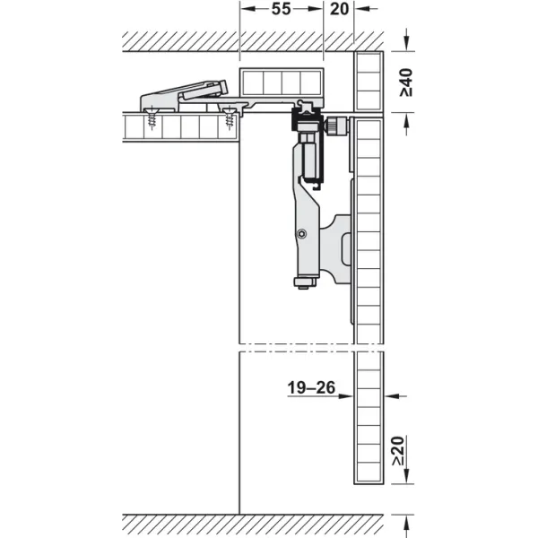 SDS HAWA FOLDING CONCEPTA 25kg H1250-1850mm, medinėms dviguboms sulankstomoms durims
