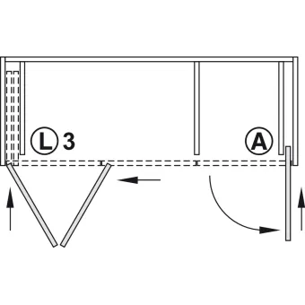 SDS HAWA FOLDING CONCEPTA 25kg H1250-1850mm, medinėms dviguboms sulankstomoms durims