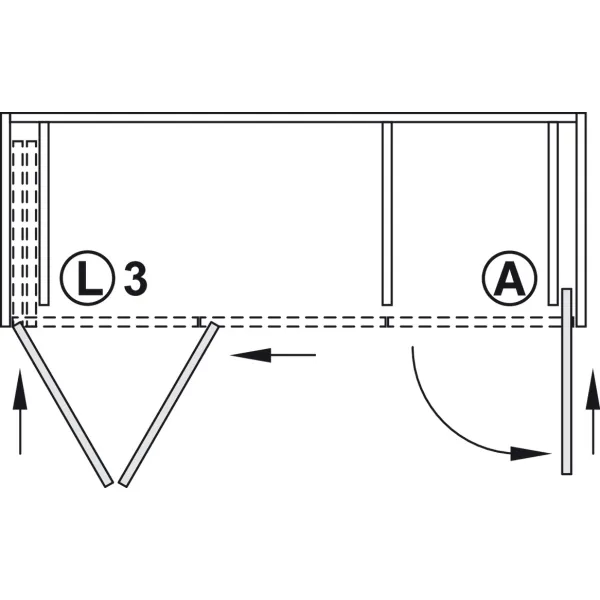 SDS HAWA FOLDING CONCEPTA 25kg H1250-1850mm, medinėms dviguboms sulankstomoms durims