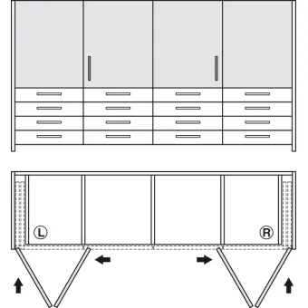 Wooden folding sliding doors, HAWA Folding Concepta 25, set, hinges with soft closing mechanism