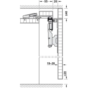 Wooden folding sliding doors, HAWA Folding Concepta 25, set, hinges with soft closing mechanism