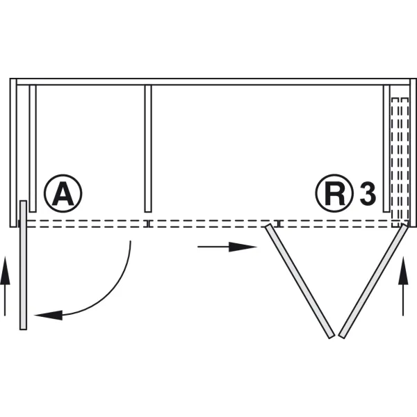 Wooden folding sliding doors, HAWA Folding Concepta 25, set, hinges with soft closing mechanism