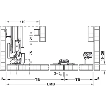 SDS HAWA FOLDING CONCEPTA 25kg H1851-2600mm, medinėms dviguboms sulankstomoms durims