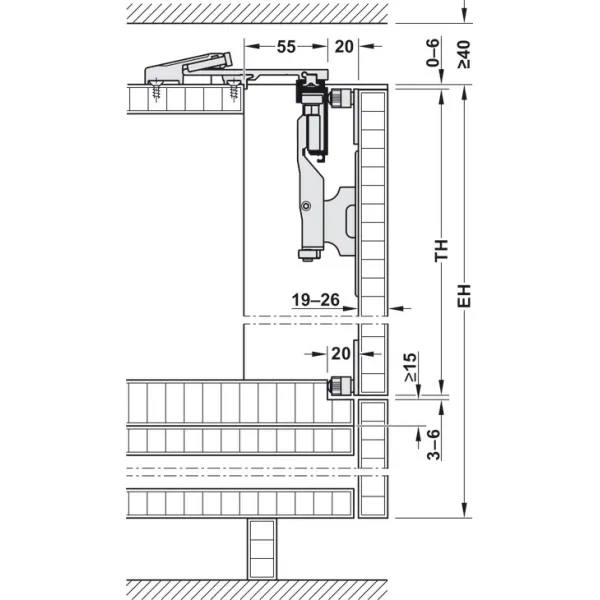 Wooden folding sliding doors, HAWA Folding Concepta 25, set, hinges with soft closing mechanism