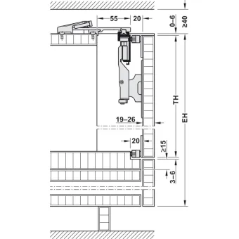 Wooden folding sliding doors, HAWA Folding Concepta 25, set, hinges with soft closing mechanism