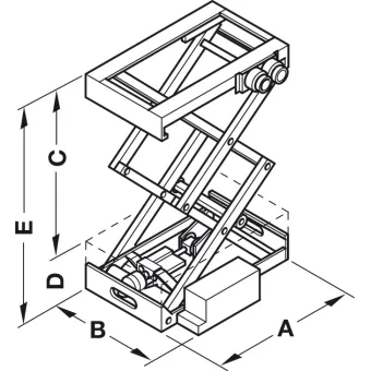Lift system, Double scissor mechanism, load bearing capacity 80kg