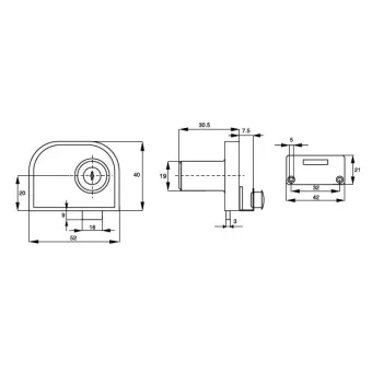 Glass door lock for double doors, key to differ, chrome plated