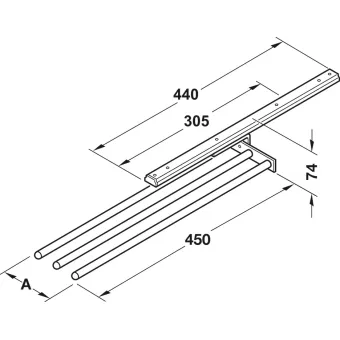 Towel rail, with extension runner