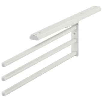 Towel rail, with extension runner, version swivels by 90°