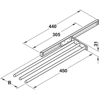 Towel rail, with extension runner