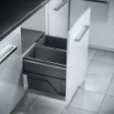 Šiukšliadėžė Hailo Cargo, 2x28l pilno ištraukimo P600mm, antracitas