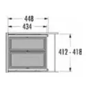 Šiukšliadėžė Hailo Cargo, 2x28l pilno ištraukimo P600mm, antracitas