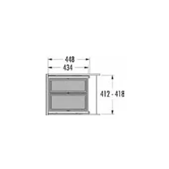 Šiukšliadėžė Hailo Cargo, 2x28l pilno ištraukimo P600mm, antracitas