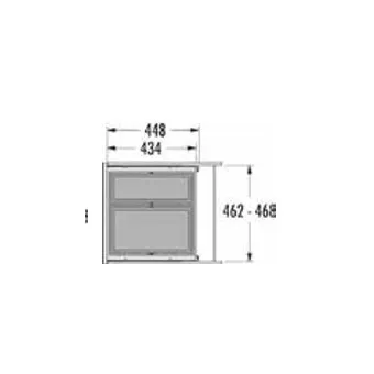 Two compartment waste bin Hailo Cargo, 2x28l, P600mm, anthracite