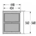 Šiukšliadėžė Hailo Cargo, 2x28l pilno ištraukimo P600mm, antracitas